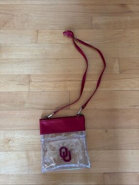 University of Oklahoma Clear Crossbody Bag - Crimson and Clear